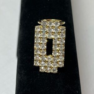 Glitzy SCARF CLIP. Vintage. Rhinestones. Gold tone accents.